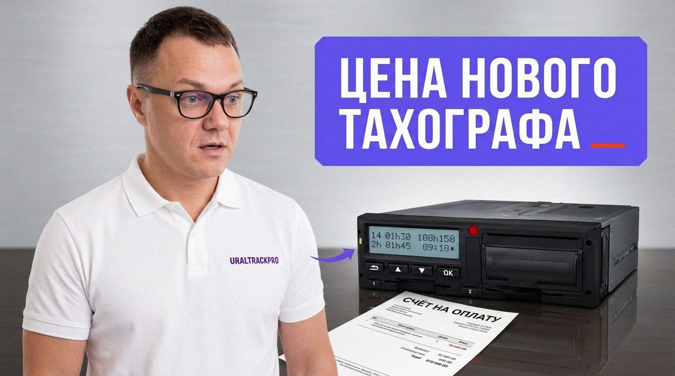 Изображение нового тахографа и элементов, входящих в его стоимость при покупке.