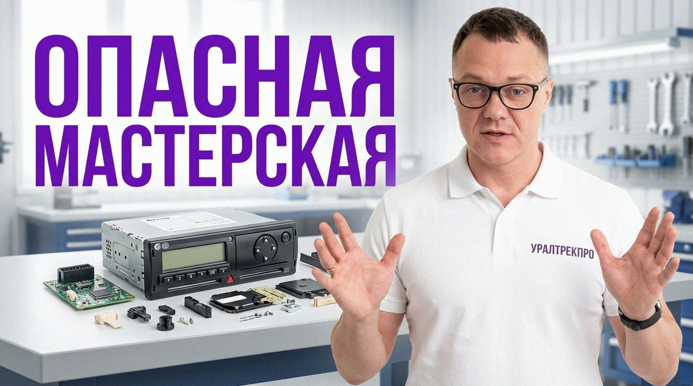 Процесс установки тахографа на грузовой автомобиль в специализированной мастерской