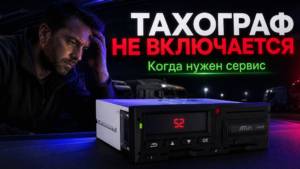 Лицевая панель тахографа Атол Drive 5 при включении перед началом рабочей смены водителя.