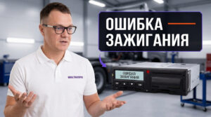 Экран тахографа при ошибке подключения к цепи зажигания автомобиля.